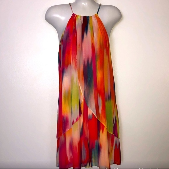 BISOU BISOU Multicolored Sherbet Flowy Dress Size 14 - Picture 5 of 11
